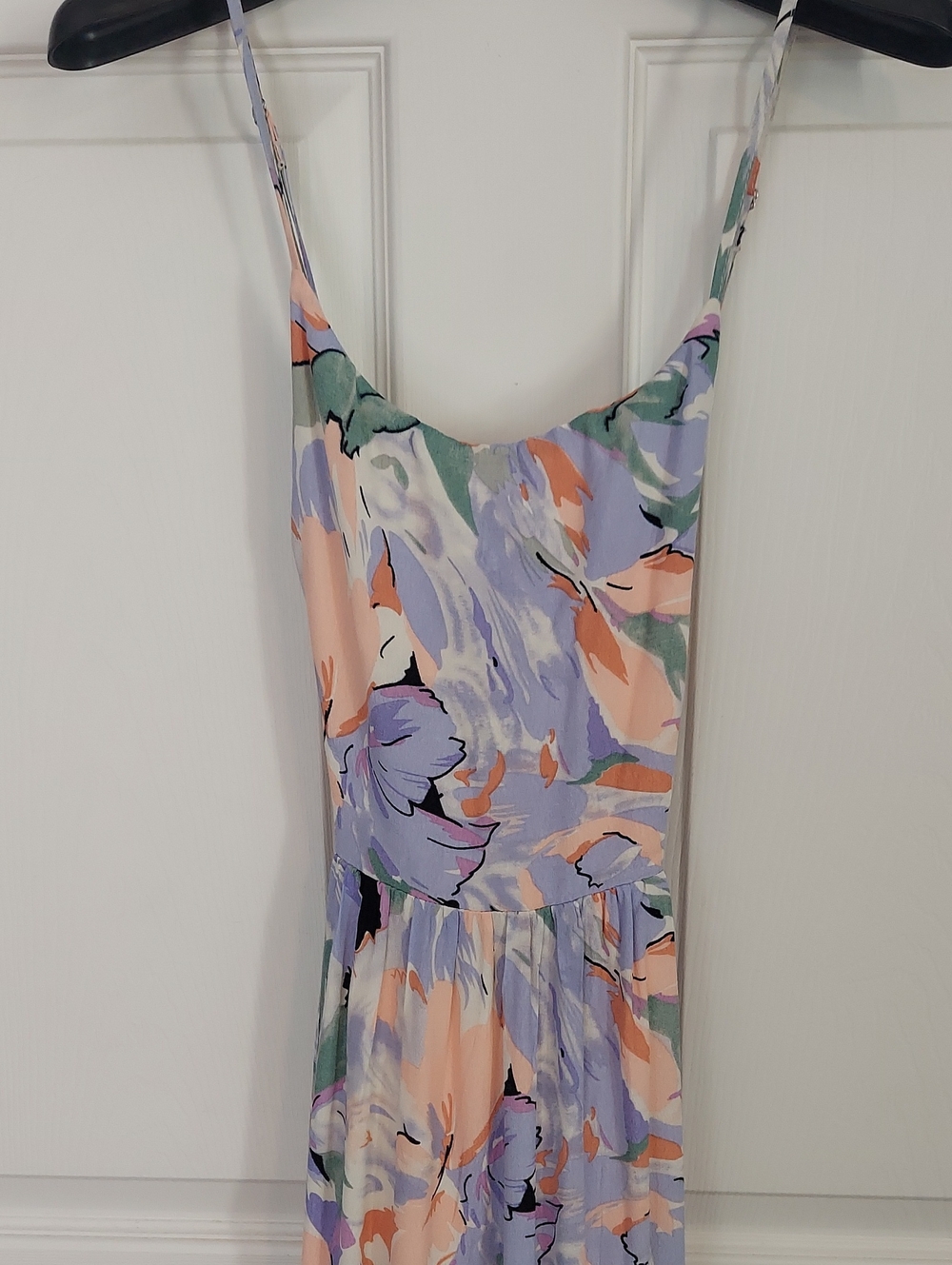 Lulus Pastel Floral Maxi Dress XS Watercolor Spaghetti Strap